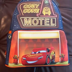 Loungefly Red & Navy Cozy Cone Motel Lightning McQueen Kids Backpack